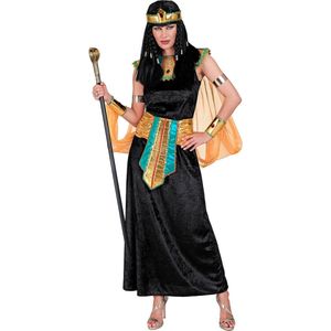 Widmann - Egypte Kostuum - Gemene Egyptische Koningin - Vrouw - Zwart, Goud - XS - Carnavalskleding - Verkleedkleding