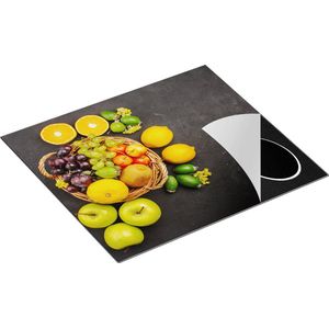 Chefcare Inductie Beschermer Fruitmand op Zwarte Marmer - Fruit - 60x55 cm - Afdekplaat Inductie - Kookplaat Beschermer - Inductie Mat