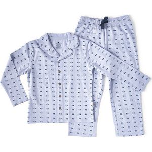 Little Label Pyjama met All Over Print Blauw/Donkerblauw