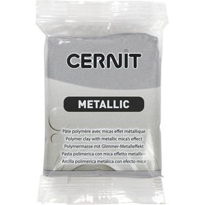 Cernit - Boetseerklei - Afbak Klei - Porseleinlook - Zilver Metallic (080) - 56 gram - 1 stuk