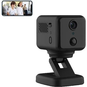 Mini-camera voor indoor surveillance met live overdracht naar mobiele telefoon - kleine beveiligingscamera met bewegingssensor en nachtzicht