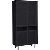 Wandkast Metaal Zwart - Schuifdeuren - 2-Deurenx40x180cm - Veep - Giga Living