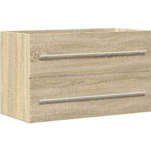 vidaXL - Wastafelkast - 80x38,5x48 - cm - bewerkt - hout - oud - houtkleurig