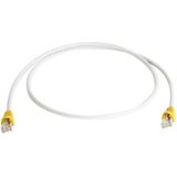 Telegärtner Patch cable S-FTP Cat.7, 0,5 m cable boot yellow, LSZH grey, Cross-Over