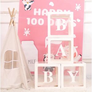 Decoratiedozen - Doorzichtige blokken - Baby shower - bruiloft - Ballon blokken