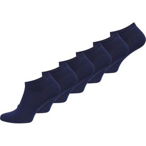 6 paar Bamboe sneakersokken - Naadloos - Zachte sokken - Antibacterieel - Marineblauw - Maat 43-46