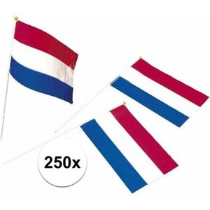 250x Kunststof zwaaivlaggetje Holland