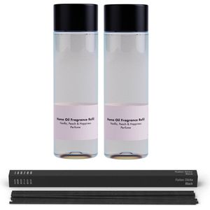 JANZEN Home Fragrance Refill &C Vanilla Peach & Happiness 2-pack Incl. Gratis Sticks