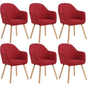 Rootz Eetkamerstoelen Set van 6 - Gestoffeerde stoelen - Fauteuils - Comfortabele zitplaatsen - Duurzame constructie - Stijlvol ontwerp - 55,5 cm x 83,5 cm x 56,5 cm