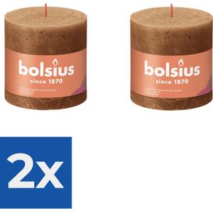 Bolsius Stompkaars Spice Brown Ø100 mm - Hoogte 10 cm - Kaneel - 62 branduren - Voordeelverpakking 2 stuks