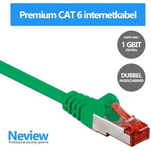 Neview - 50 cm premium S/FTP patchkabel - CAT 6 - Groen - Dubbele afscherming - (netwerkkabel/internetkabel)