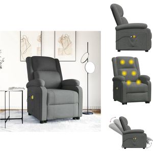 vidaXL Sta-op Massagestoel - Donkergrijs - 70 x 93 x 98 cm - Verstelbaar - 6-punts trillingsmassage - Fauteuil