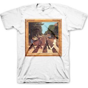 The Beatles Heren Tshirt -S- Abbey Road Cover Wit