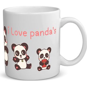 Akyol - i love panda's koffiemok - theemok - Panda - dieren liefhebbers - leuke cadeau voor iemand die van houdt van panda's - verjaardagscadeau - kado - gift - 350 ML inhoud