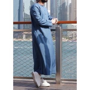 Oceaan blauwe Emirati Qamis maat XXL-Islamitische Kleding/Producten –Qamis/Djellaba/Thobe/Abaya/Kandora/Gebedskleding voor Mannen/Heren