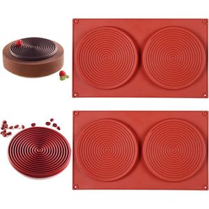 2 Stuks Spiraal Siliconen Mal - Geschikt voor Het Maken van Regenboog Cake, Chocolade Cake en Meer