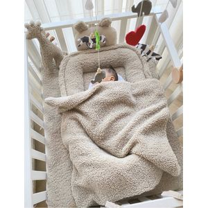 Comfykids© – Babynest Kandy - Taupe - Bouclé teddy - Comfortabel - Oeko-tex