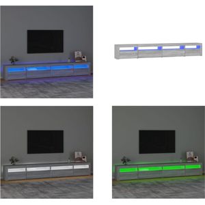 vidaXL Tv-meubel met LED-verlichting 270x35x40 cm grijs sonoma eiken - Tv-kast - Tv-kasten - Tv-meubel - Tv-meubel Met LED-verlichting