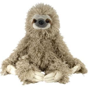 Wild Republic pluche luiaard knuffel - 30 cm - grijs - bosdieren knuffels - Cadeau voor kinderen