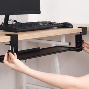 Onderbureau Toetsenbordlade met Schuifregelingen - Ergonomische Uittrekbare Lade voor Toetsenbord en Muis