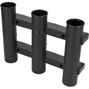 Hengelhouder - multifunctioneel, ABS materiaal, 4 schroeven, 3 slangen, voor visboten (zwart)