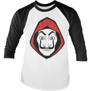 La Casa De Papel Raglan top -XL- Mask Wit/Zwart