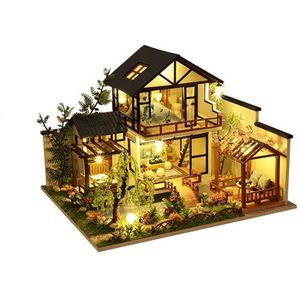 Premium Miniatuur bouwpakket XXL - Bouwpakket - Voor Volwassenen (14+) - Modelbouwpakket - DIY - Poppenhuis – incl. Led Licht en Muziek - (Oriental Villa)