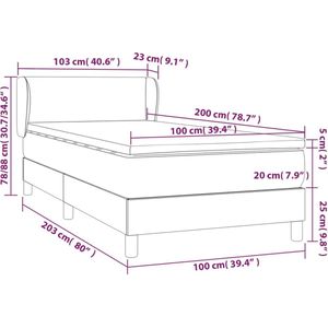 vidaXL - Boxspring - met - matras - kunstleer - crèmekleurig - 100x200 - cm