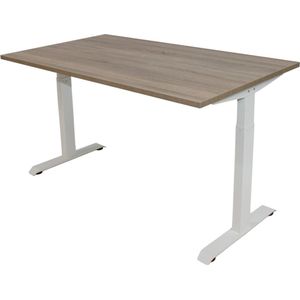 Office Hero® Cosmic - In hoogte verstelbaar bureau wit frame - Game bureau - Computertafel - Werktafel - 140x80 - Robson eik