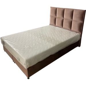 Boxspringset - 90x200 - Bruin- Eénpersoons