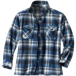 ATLAS FOR MEN - Geruit overshirt van fleece - Heren - Verkrijgbaar in grote maten - L