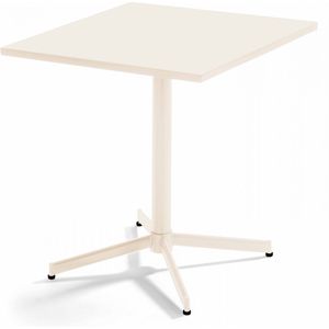 Oviala - Bistro tuinset tafel van ivoorkleurig staal, 70 cm - Palavas