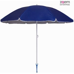 Zoem - Parasol - Strand - Inclusief houder - Blauw - Strong - Winddicht - Windsterk - Zon - Paraplu - Parasolhouder