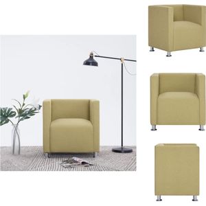 vidaXL Kubus Fauteuil - Groen Polyester - 69x54x71 cm - Ergonomisch Design - Fauteuil