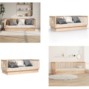 vidaXL Slaapbank 100x200 cm massief grenenhout - Slaapbank - Slaapbanken - Bedbank - Bed