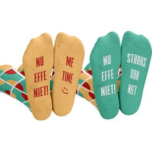 Sokken Voordeelset - One Size Sokken met Tekst - Grappige Cadeaus - Funny Huissokken Unisex - Happy Socks Geschenkset Vrouwen en Mannen - Verjaardag Cadeau Vrouw en Man, Vader, Papa, Moeder, Mama, Vriendin, Zus, Oma - Sinterklaas, Kerst Cadeau