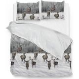 Zo! Home Ronald Dekbedovertrek - Flanel - Eenpersoons - 140x200/220 cm - White/Grey