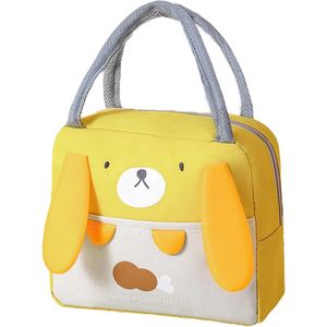 Inovra ® Lunchtas, leuke geïsoleerde herbruikbare lunchtassen, waterdichte opvouwbare lunchtas voor vrouwen, mannen, kinderen en studenten, reizen, picknick, school (gele beer)