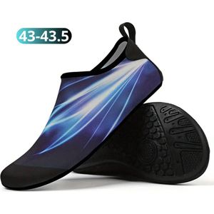 Livano Waterschoenen Voor Kinderen & Volwassenen - Aqua Shoes - Aquaschoenen - Afzwemschoenen - Zwemles Schoenen - Zwart Blauw - Maat 43-43.5