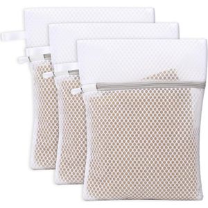 3-delige waszakken set voor delicate was - mesh waszakken met ophanglus - ideaal voor ondergoed, sokken en babykleding