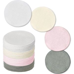 Milieuvriendelijke wasbare gezichtsreiniging pads - 20 stuks bamboe katoenen ronde wattenschijfjes