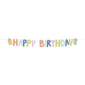 Folat - Letterslinger Happy Birthday Eco Party - 1,5 meter