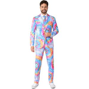 OppoSuits Mr. Tie Dye - Heren Pak - Flower Power Carnavals Kostuum - Meerkleurig - Maat EU 52