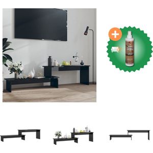 vidaXL Tv-meubel 180x30x43 cm spaanplaat hoogglans zwart - Kast - Inclusief Houtreiniger en verfrisser