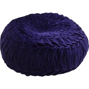 Mycha Ibiza - Velvet - fluweel - rond - sierkussen - 45cm - Donkerblauw