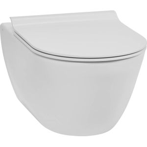 Ben Segno Hangtoilet - met Toiletbril - Slimseat Xtra Glaze+ Free Flush - Mat Wit - WC Pot - Toiletpot - Hangend Toilet