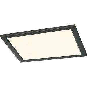 LED Plafondlamp - Plafondverlichting - Torna Povino - 15W - Warm Wit 3000K - Dimbaar - Vierkant - Mat Zwart - Aluminium