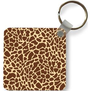 Sleutelhanger - Uitdeelcadeautjes - Dierenprint - Giraffe - Bruin - Plastic