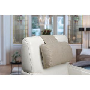 Finlandic hoofdkussen F01 beige voor relax fauteuil- luxe nekkussen met contragewicht voor sta op stoel- comfortabele stoffen hoofdsteun- in hoogte verstelbaar