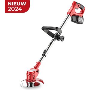Kantenmaaier - Grastrimmer - Bosmaaier - Incl. 2 accu's en lader - Rood